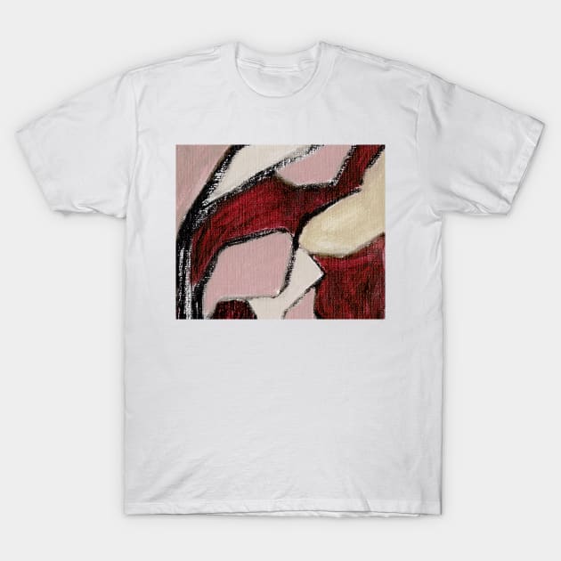 Abstract Oil Painting Maroon Mauve Taupe 2c24 T-Shirt by Go Abstract Art